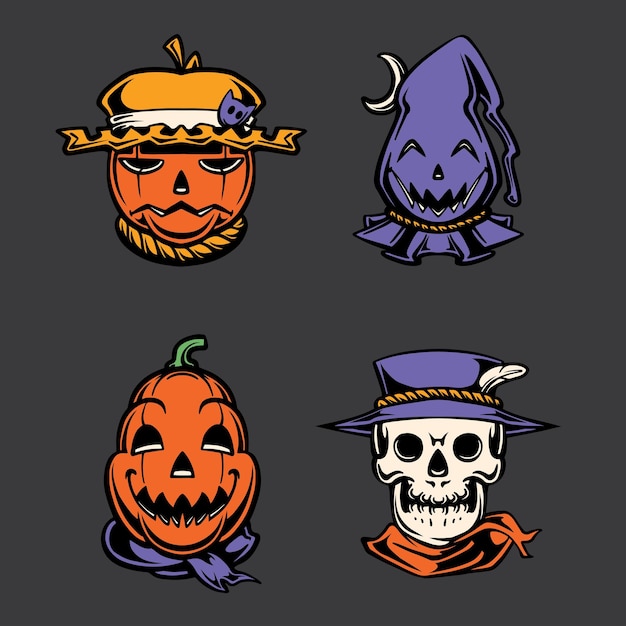 Halloween enge karakter vector set