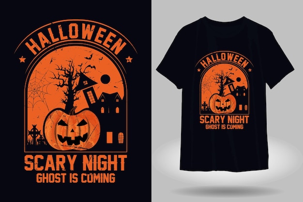 halloween enge nacht vintage t-shirtontwerp