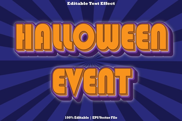 Halloween Event Editable Text Effect Emboss Flat Style