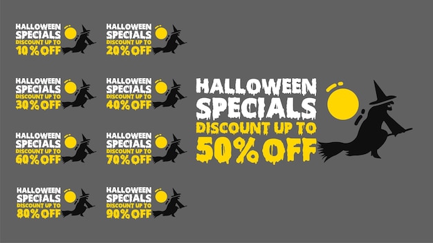 Vector halloween event special offer discount with different value percent off eps vector