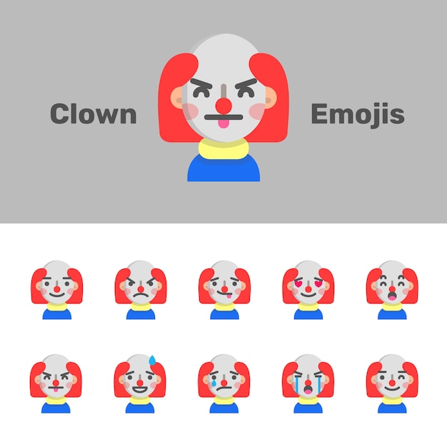 Halloween evil clown emojis