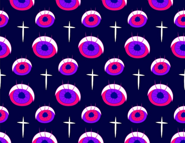 Halloween Eyeball Seamless pattern for design