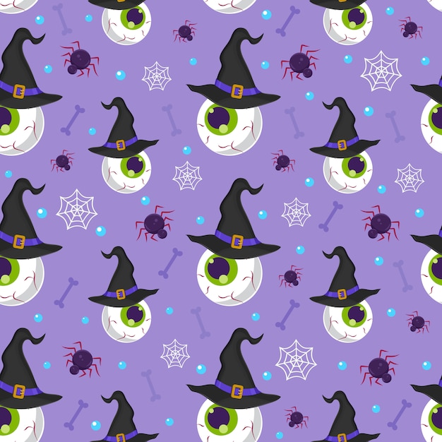 Halloween eyeball seamless pattern