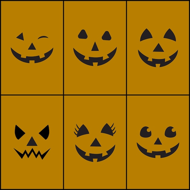 Vector halloween faces