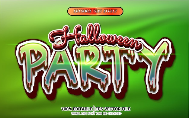 Halloween-feest 3d horror eng teksteffect sjabloonontwerp