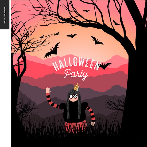 Halloween-feest illustarted poster