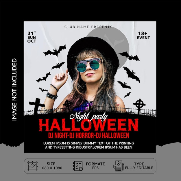 Halloween-feest Social media postontwerp