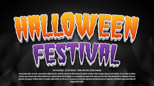 Halloween-festival 3d bewerkbare teksteffectsjabloon