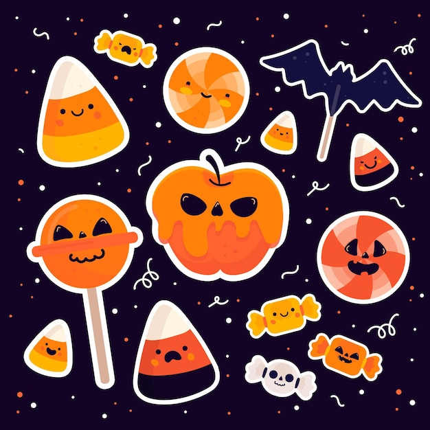 Vector halloween festival candy pack