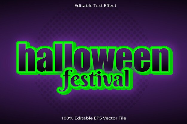 Vector halloween festival editable text effect 3d emboss cartoon style