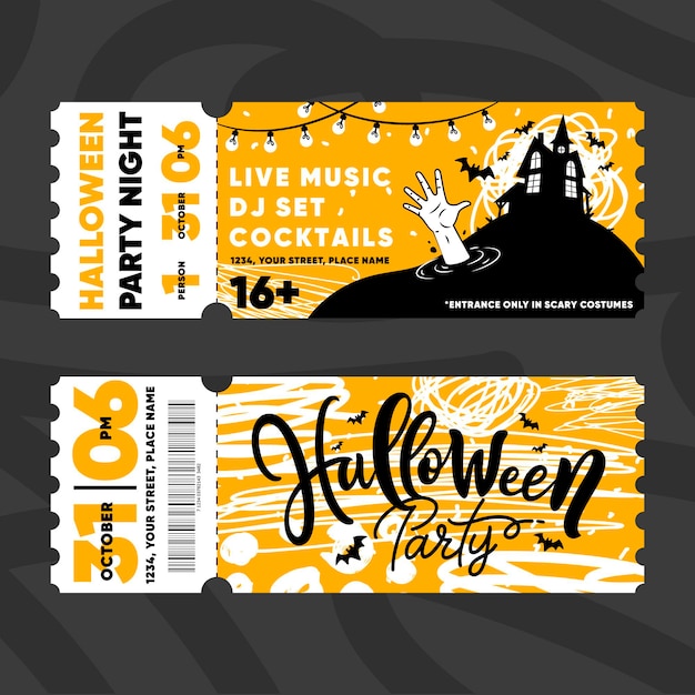 Vector halloween festivalkaartjes