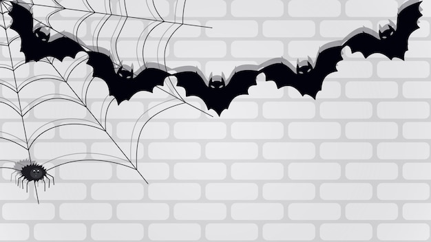 Halloween festive background for Halloween scary pumpkin ghosts costume parties bats spider