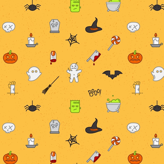 Halloween flat pattern soft color