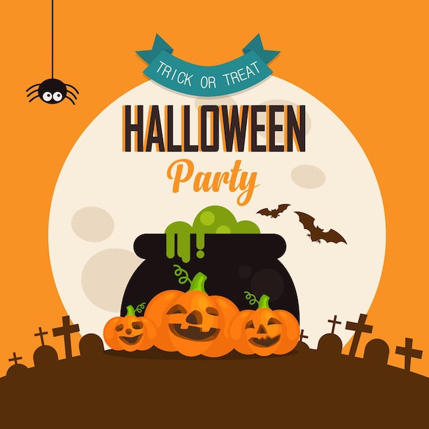 Halloween flyer template. scary party invitation