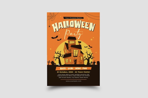 Vector halloween flyer template