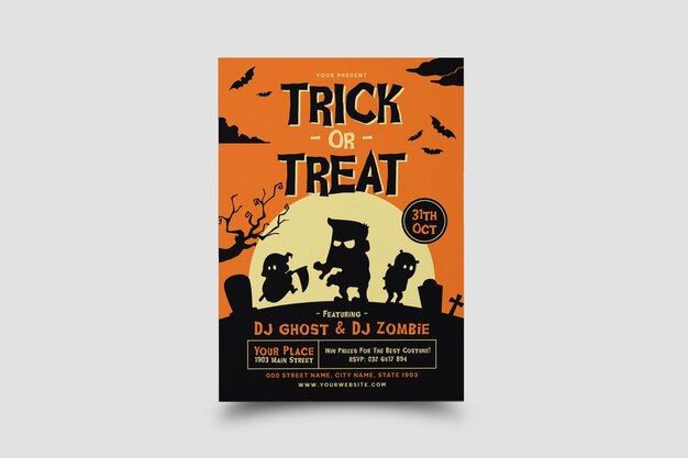 Vector halloween flyer template