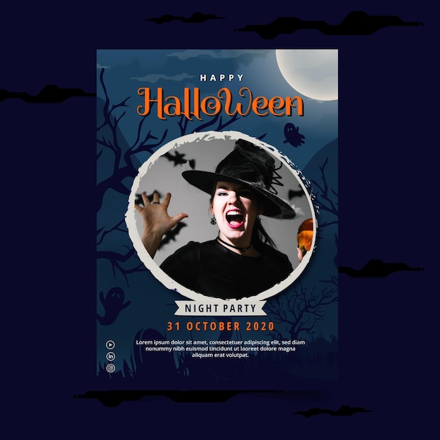 Vector halloween flyer template