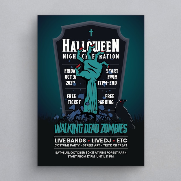 Vector halloween flyer