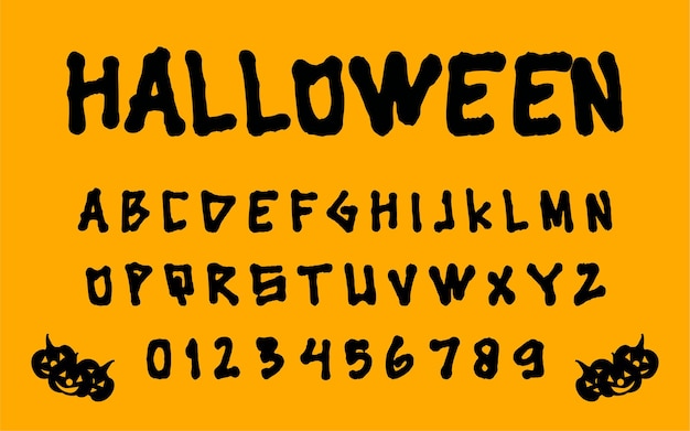 Halloween font. typography alphabet