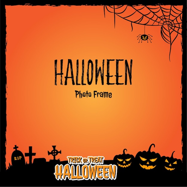 Halloween Frame, Halloween template, Illustration of Halloween, Halloween Photo Frame
