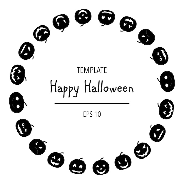 Halloween-frame voor uw tekst met traditionele attributen Cartoon-stijl Vectorillustratie