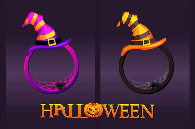 Halloween frames with hat