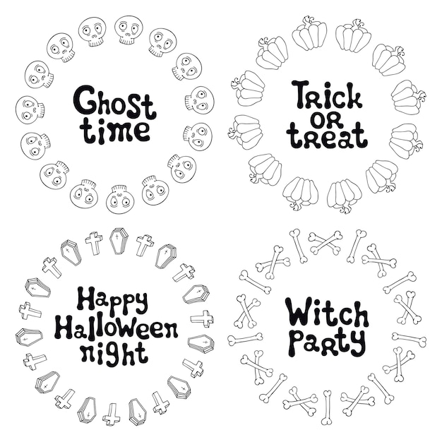 Vector halloween frames