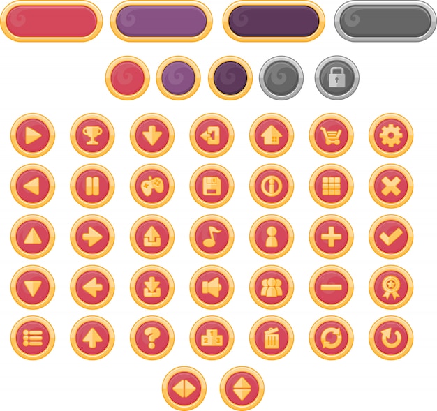 Vector halloween game buttons