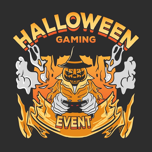 Vector halloween gaming event illustration