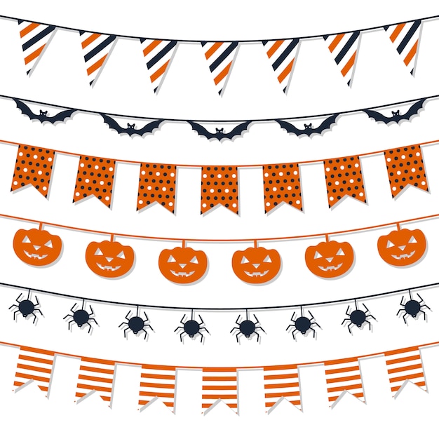 Vector halloween garland collection.