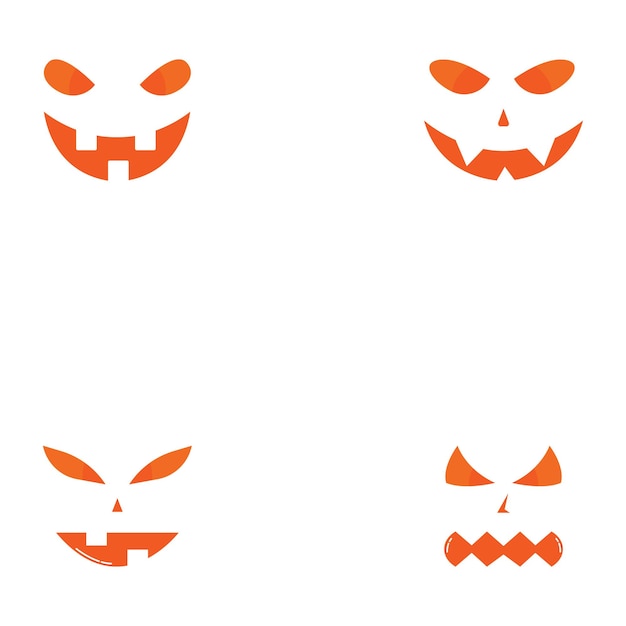 Halloween gezicht horror logo en symbool