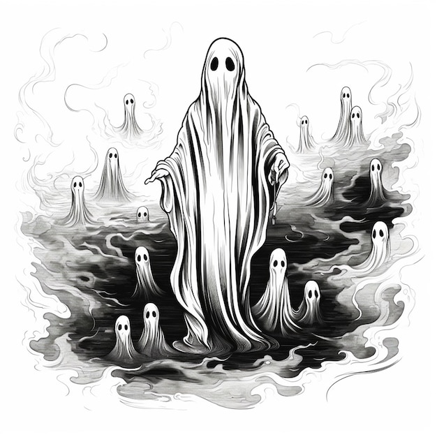 Vettore halloween fantasma sfondo migliori film horror su netflix ceramica fantasma punto halloween