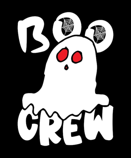 Vettore halloween ghost boo crew stagione spettrale halloween party design personalizzato di tipografia di halloween