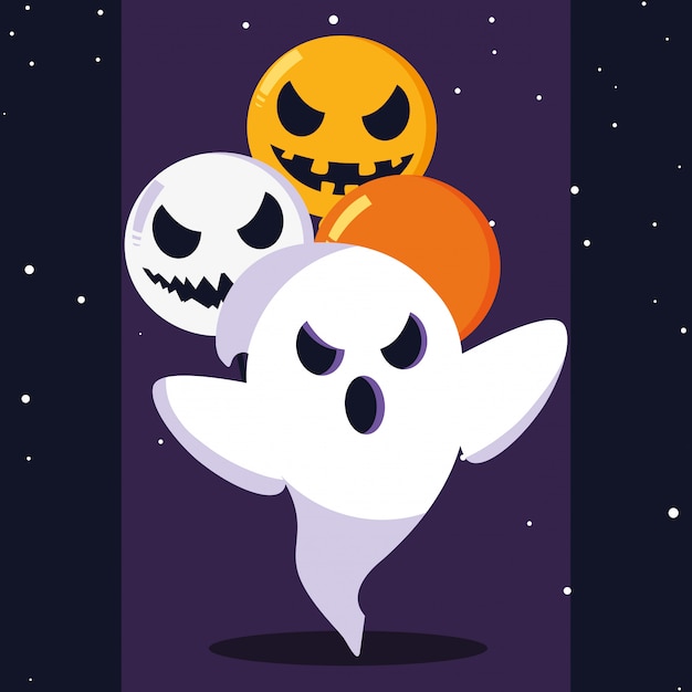 Cartone animato fantasma di halloween