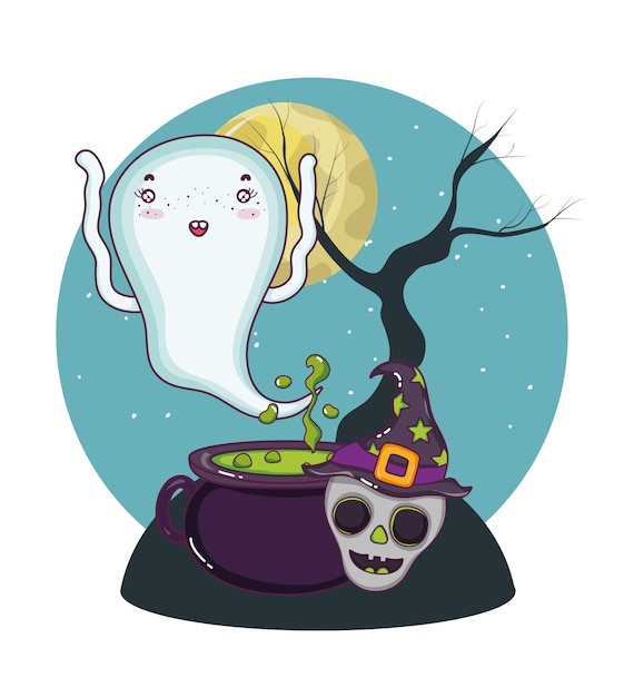Vector halloween ghost cartoons