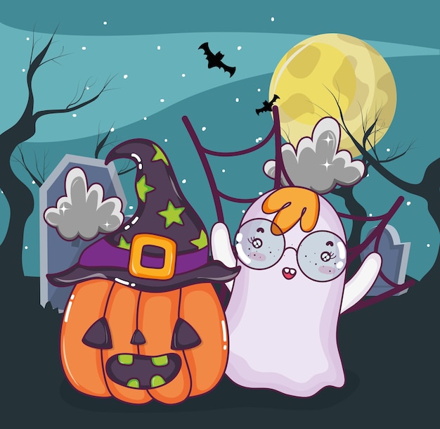 Vector halloween ghost cartoons