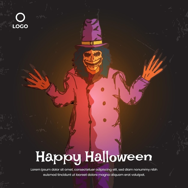 Vector halloween ghost characters background