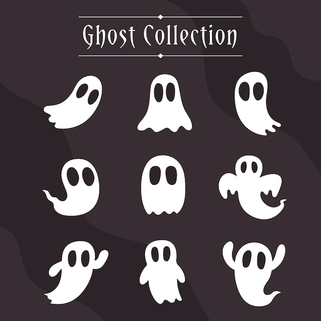 Vettore collezione ghost di halloween