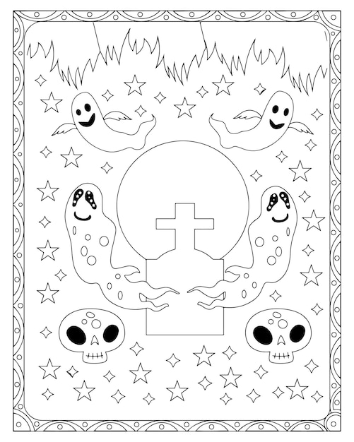 Premium Vector  Halloween coloring pages for kids