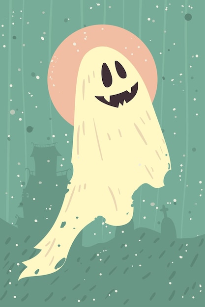 Fantasma di halloween che galleggia