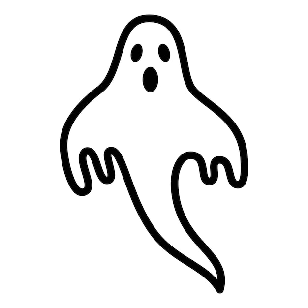 halloween ghost icon on transparent background