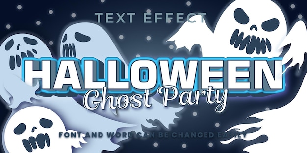 Halloween Ghost Party editable text style effect in 3d suitable for Halloween banner event theme