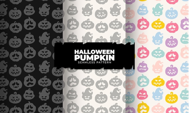 Halloween ghost and pumpkin seamless pattern vector