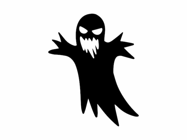 Vector halloween ghost scary silhouette illustration