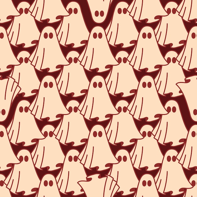 Vector halloween ghost seamless pattern