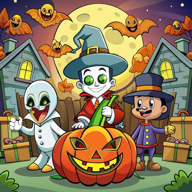 Vettore halloween fantasma spettrale disegnato a mano mascotte personaggio dei cartoni animati adesivo icona concetto isolato