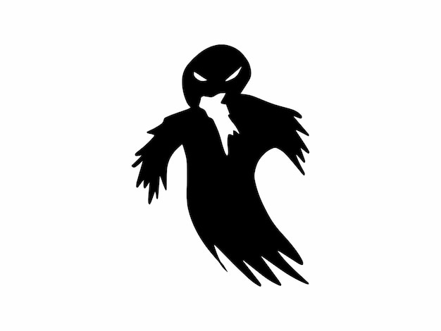 Vector halloween ghost spooky silhouette illustration