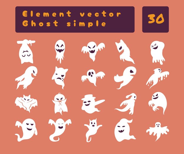 Vector halloween ghost vector collection
