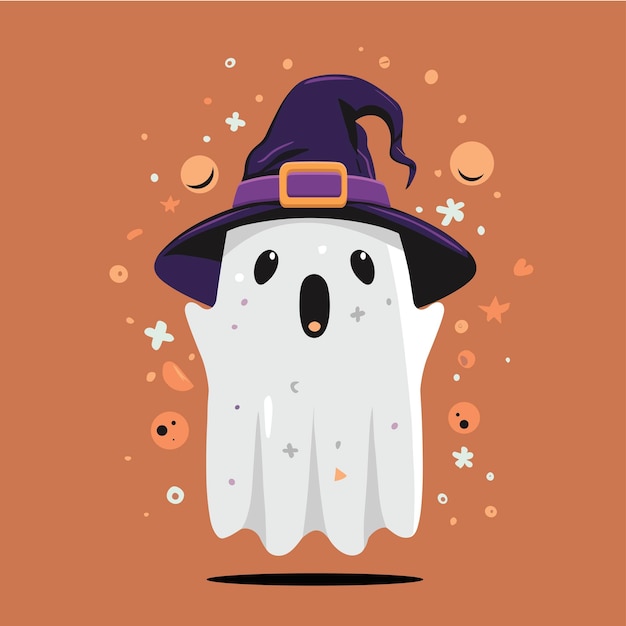 Vector halloween ghost witch
