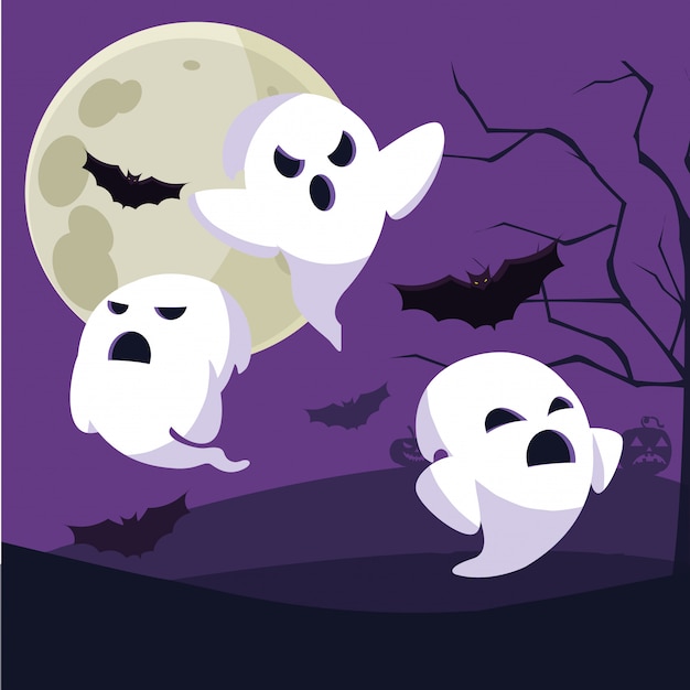 Halloween ghosts cartoons 